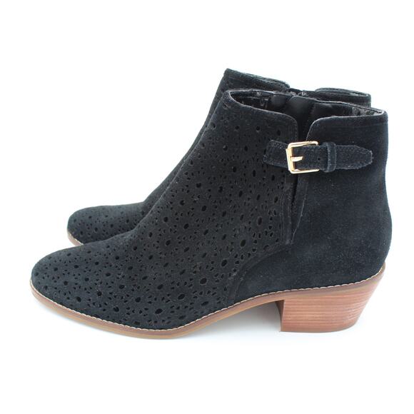 Cole Haan Grand Booties Womens 9.5 Black Leather Perforated Ankle Boots Comfort - Picture 2 of 13